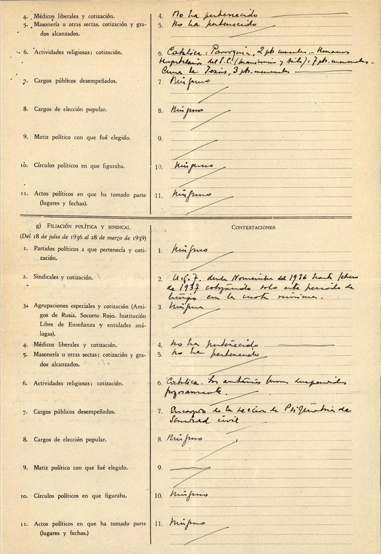 Segunda declaración jurada. Solicitudes del juez instructor. Fuente: Colegio de Médicos, SACRISTÁN GUTIERREZ, JOSÉ MIGUEL_COL. Nº 282801637